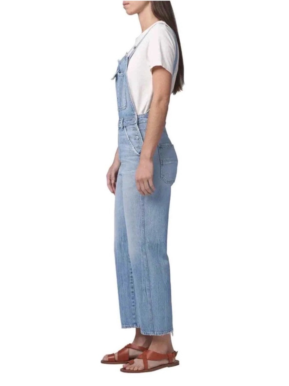 Anthropologie citizens of humanity jamie cropped Light Blue Denim Overalls NWT - Picture 10 of 12